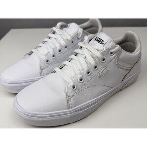 VANS Seldan Women’s Shoes Size 8.5 White Leather Low Top Sneakers Lace Up Casual